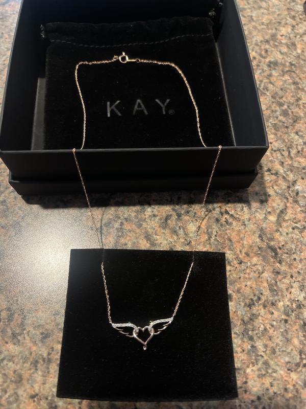 ♡KJ♡ Jade & Diamond Heart Necklace 1/4 ct tw 14K Yellow Gold