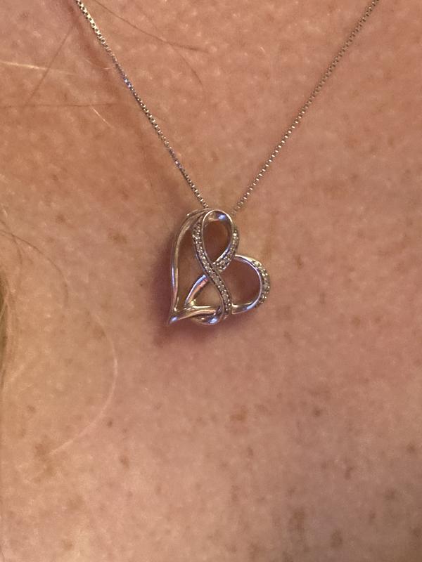 Heart & Infinity Necklace 1/20 ct tw Diamonds Sterling