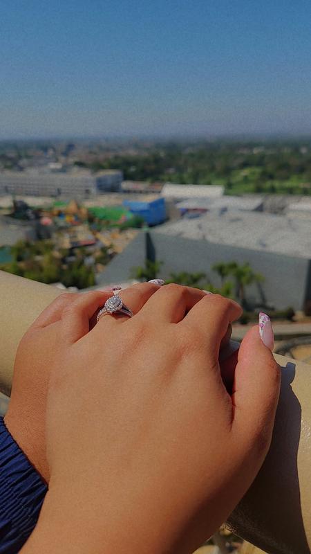 Now + Forever Marquise-Cut Diamond Double Frame Engagement