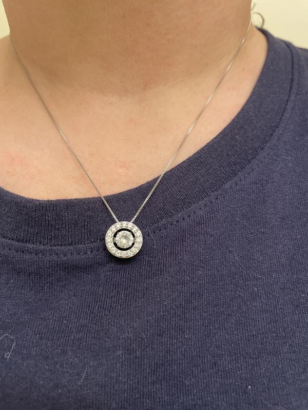 Unstoppable Love Necklace Lab-Created Sapphires Sterling