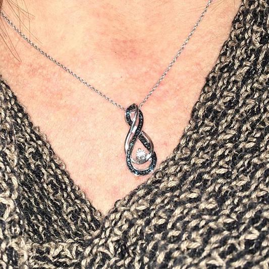 Infinity Symbol Necklace Diamond Accents Sterling Silver