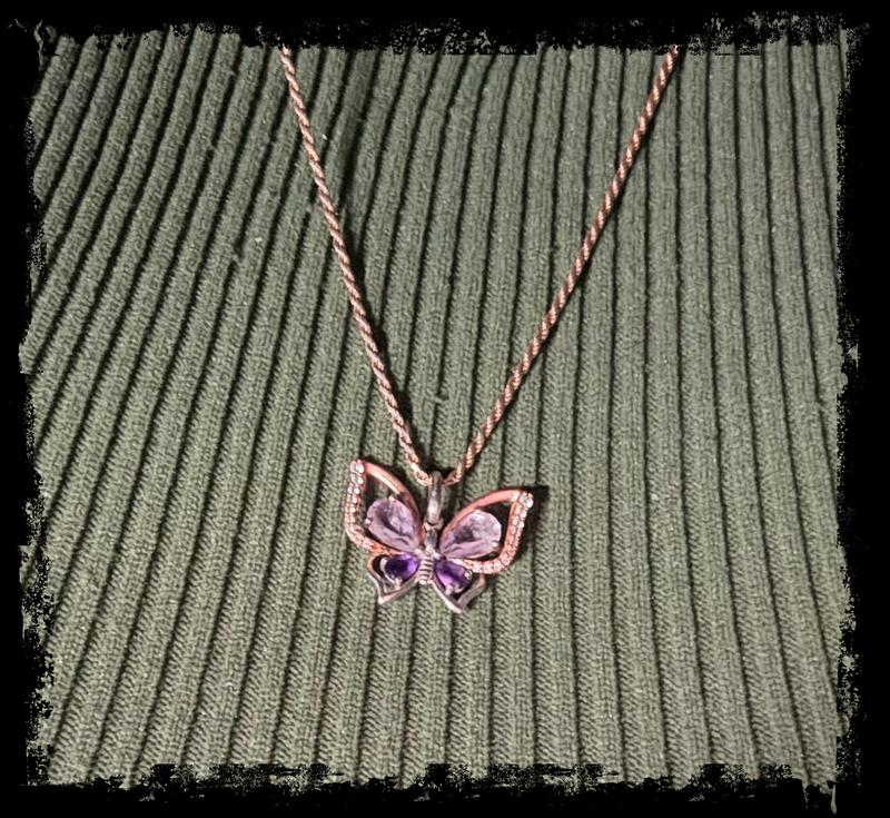 Butterfly Necklace Amethyst Sterling Silver/10K Rose Gold | Kay