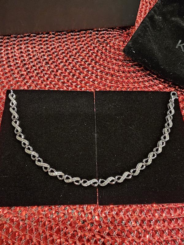Diamond Infinity Link Bracelet 1/20 ct tw Sterling Silver