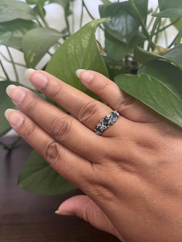 Vibrant Shades Blue & White Topaz Ring Sterling Silver | Kay