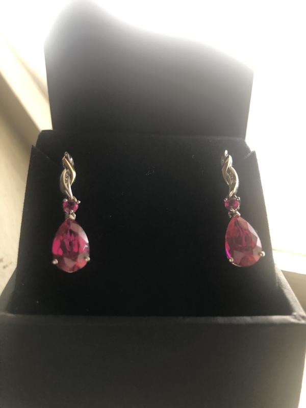 Lab-Created Ruby Earrings Sterling Silver 10K Yellow Gold | Kay