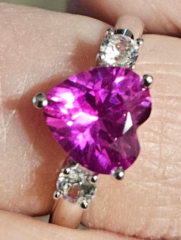 Lab-Created Sapphires Heart Ring Sterling Silver | Kay