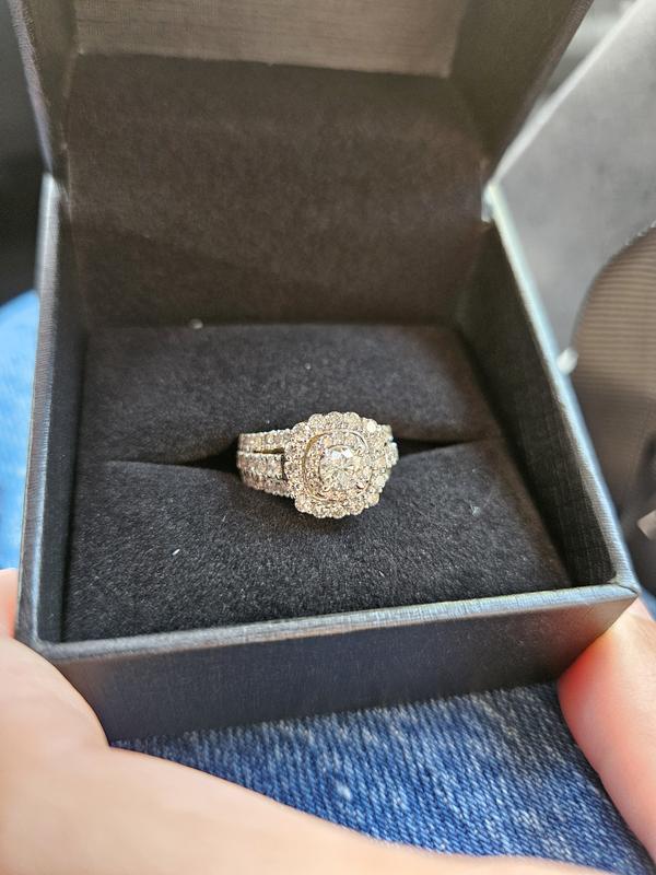 Adore Round-Cut Diamond Double Halo Engagement Ring 1-1/2 ct