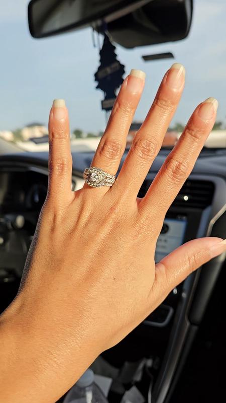 Adore Round-Cut Diamond Double Halo Engagement Ring 1-1/2 ct