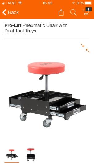 Big Red 250 lbs. 14.4 in. L Rolling Mechanic Creeper Seat