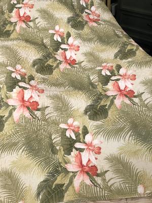 Tommy Bahama Tropical Orchid Palm Cotton Reversible Throw 70 X 50