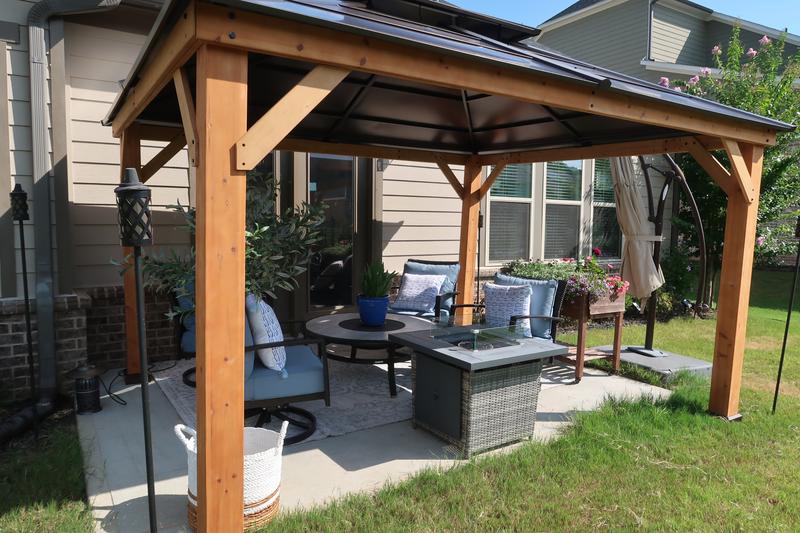 Buy Myla Ft X Ft Cedar Gazebo With Brown Steel Tier Hip Roof