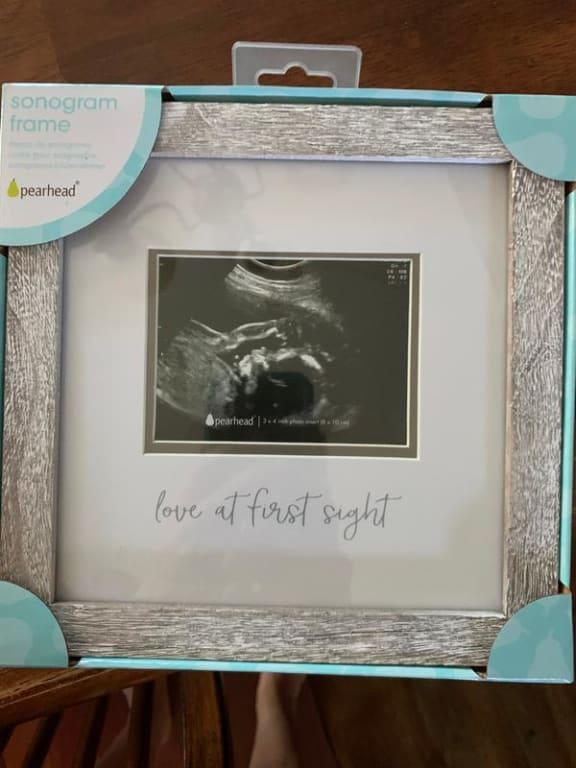 Pearhead Love At First Sight Sonogram Rustic Picture Frame Bed