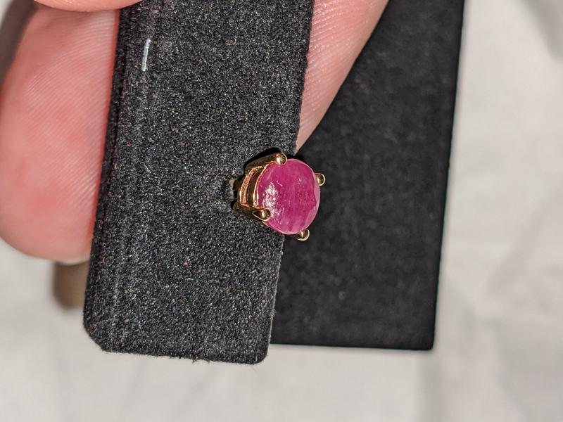 6.0mm Ruby Solitaire Stud Earrings in 10K Gold | Zales