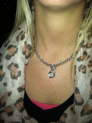 1/4 CT. T.W. Diamond Heart Link Necklace in Sterling Silver