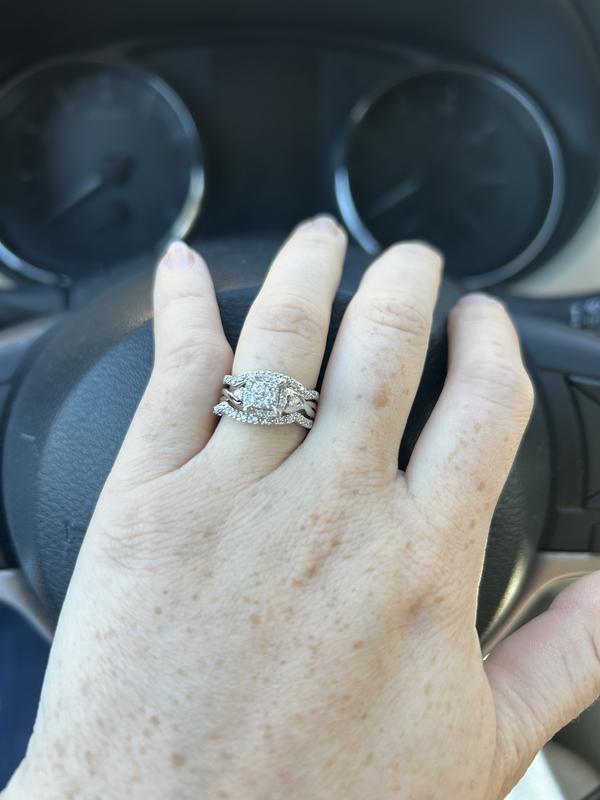 1/3 CT. T.W. Multi-Diamond Twist Shank Bridal Set in 10K