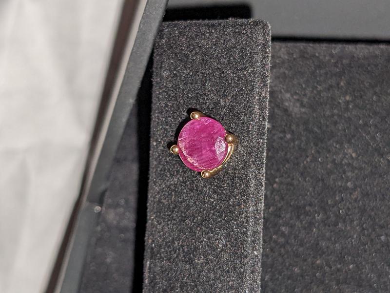 6.0mm Ruby Solitaire Stud Earrings in 10K Gold | Zales