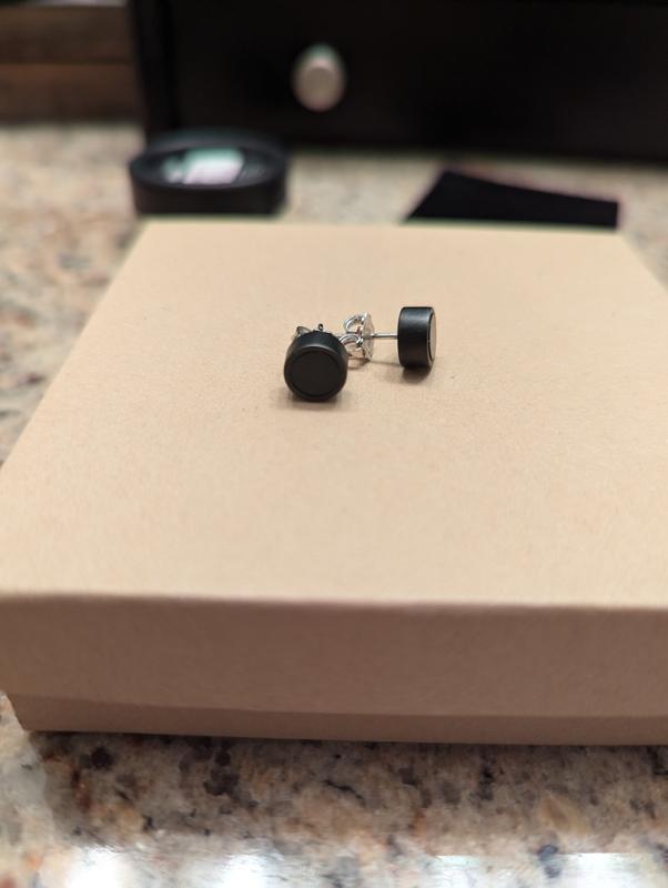 Vera Wang Men 6.0mm Onyx Sandblast Stud Earrings in Sterling
