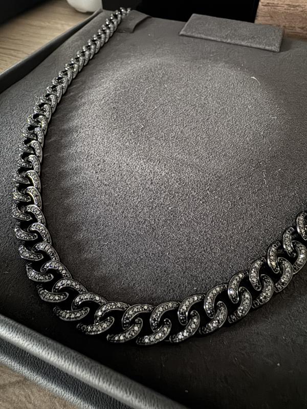 CHaaannn♡ᵕ̈*⑅ Vera Wang Men 4-3/8 CT. T.W. Black Diamond Curb Chain