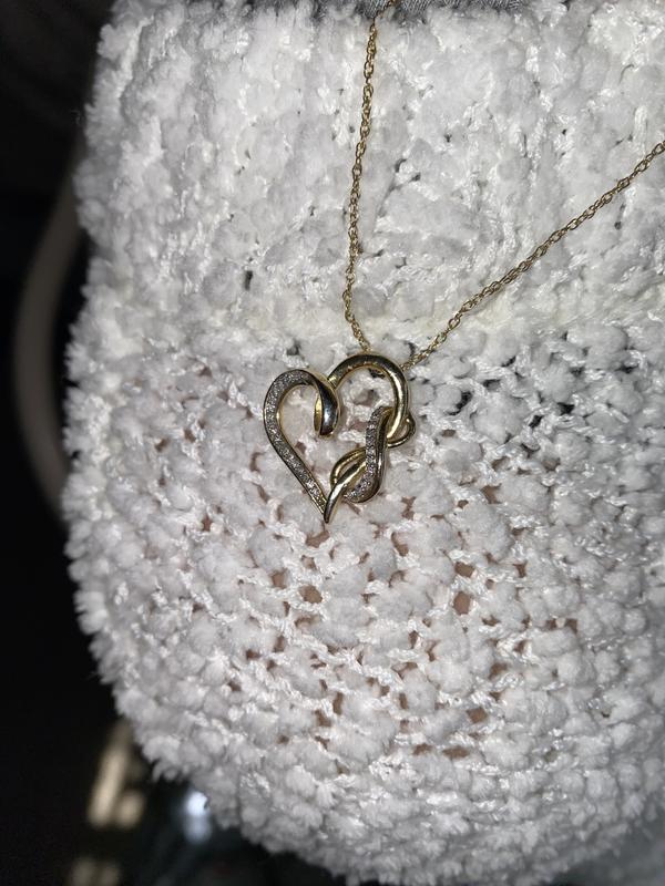 1/8 CT. T.W. Diamond Infinity and Swirl Heart Pendant in