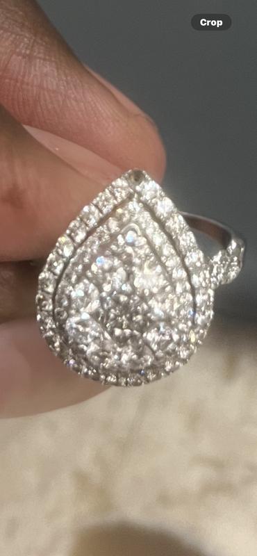 2 CT. T.W. Multi-Diamond Pear-Shaped Frame Engagement Ring