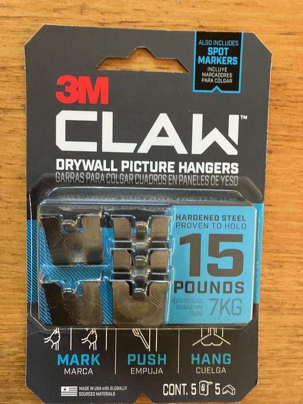 3M Drywall Picture Hangers 5-Pack Stainless Steel Hanging Storage