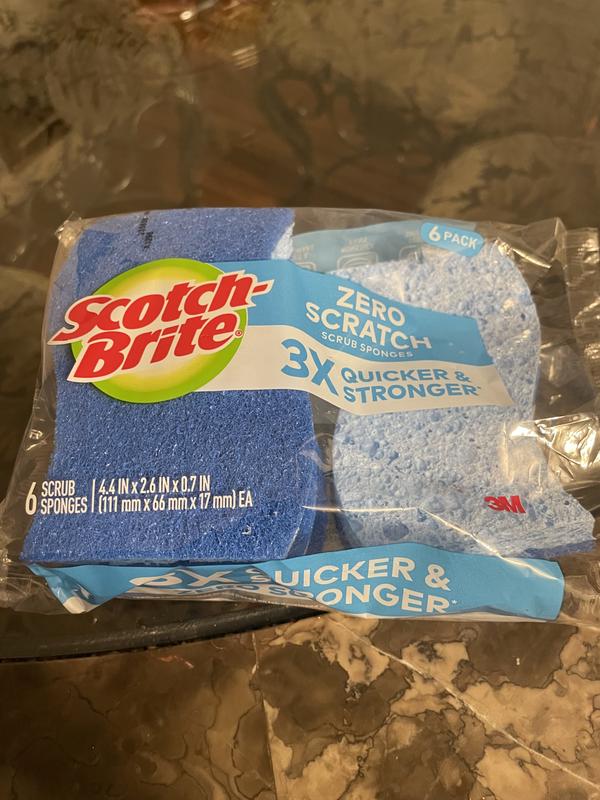Scotch-Brite Zero Scratch Non-Scratch Scrub Sponges, 6 Scrubbing Sponges 
