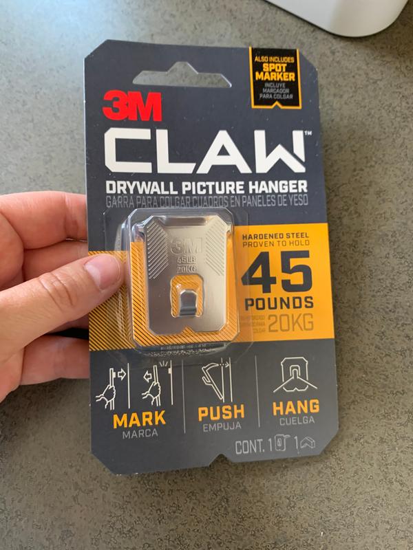 3M CLAW Drywall Picture Hanger 45 lb Capacity Pack of 3 Hangers 3