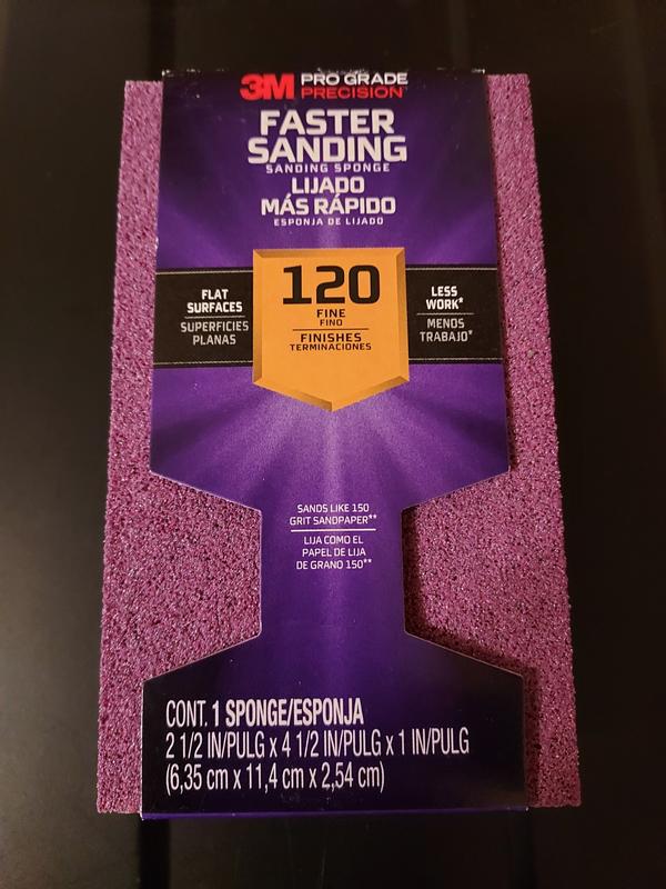 3M Fine 120-Grit Sanding Sponge 2.875-in x 4.875-in (6-Pack) in