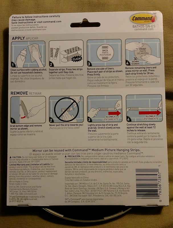 3M Command Satin Nickel Bath Mirror