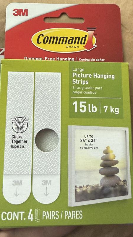 3M Command Brand Picture Hanging Strips Large, 2 Pairs (4 Strips
