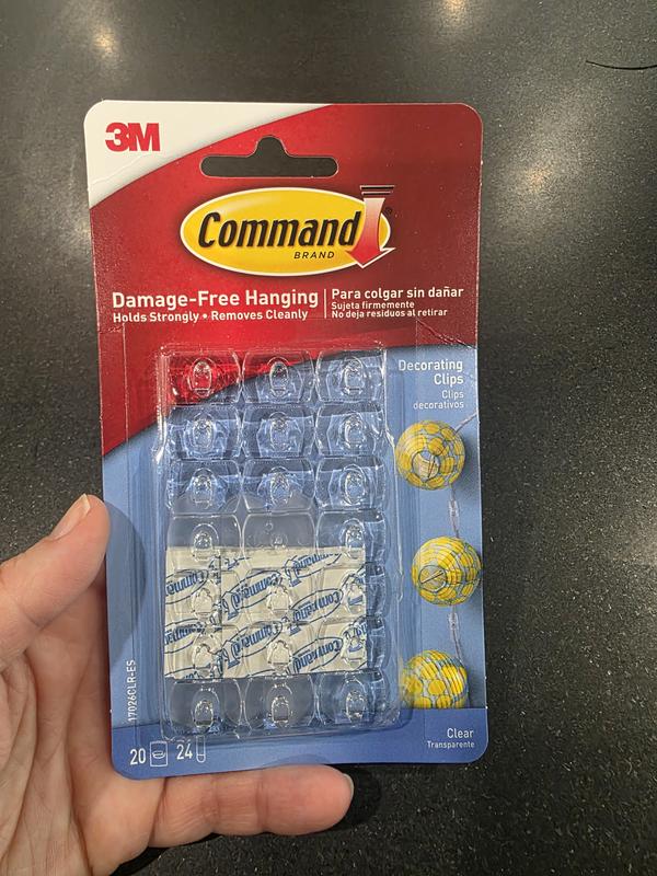 Command Decorating Clips 20-Pack Clear Adhesive Storage/Utility Hook (0 ...
