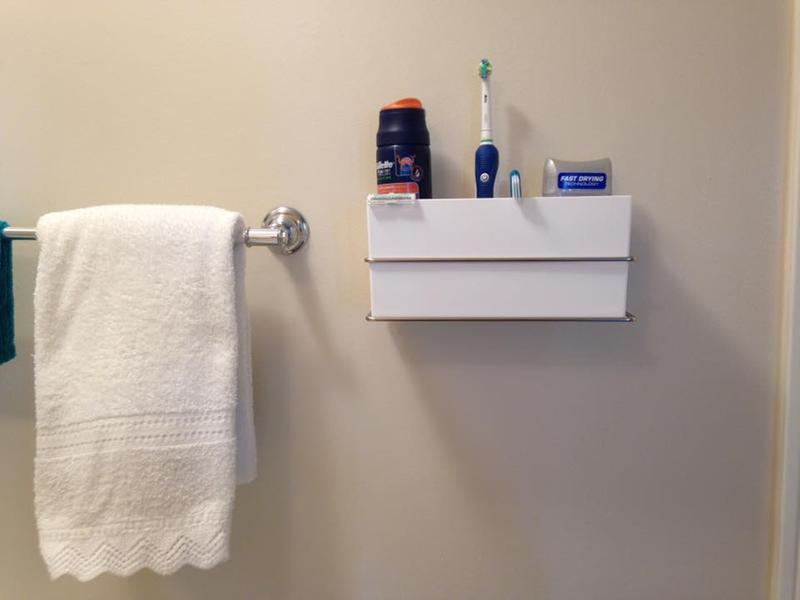 Holder matches polished fixtures; adhesive is strong!