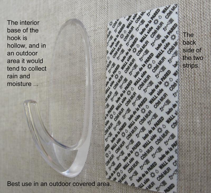 Showing the Large Clear Window Hook and the wall side of the exterior strips.