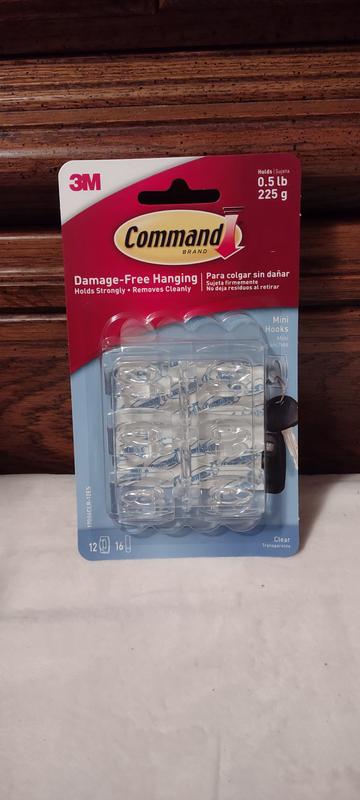 command mini hooks weight Clear Indoor Wall Hooks, 30 Hooks, 32 Strips, Damage-Free Hanging and Decorating for Home, Room, Wall, Office, and Dorm Decor, Holds up to 0.5 lb : Home & Kitchen including paint Command Small Wire Hooks Value