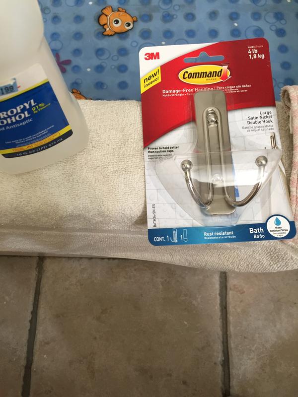 Clean the area where you plan on placing the hook. Rubbing alcohol works best(and suggested!)