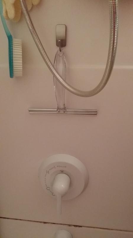 Command? Shower Squeegee, Satin Nickel, 1 Squeegee, 1 Hook, 1 Small  Water-Resistant Strip/Pack