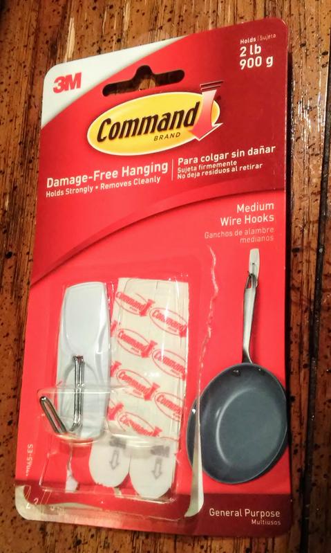 Command? Medium Wire Hook, 2 Hooks, 3 Strips/Pack