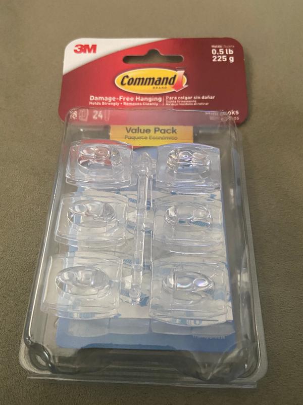 Command™ Outdoor Medium Clear Window Hooks, 2 Hooks, 4 Strips/Pack