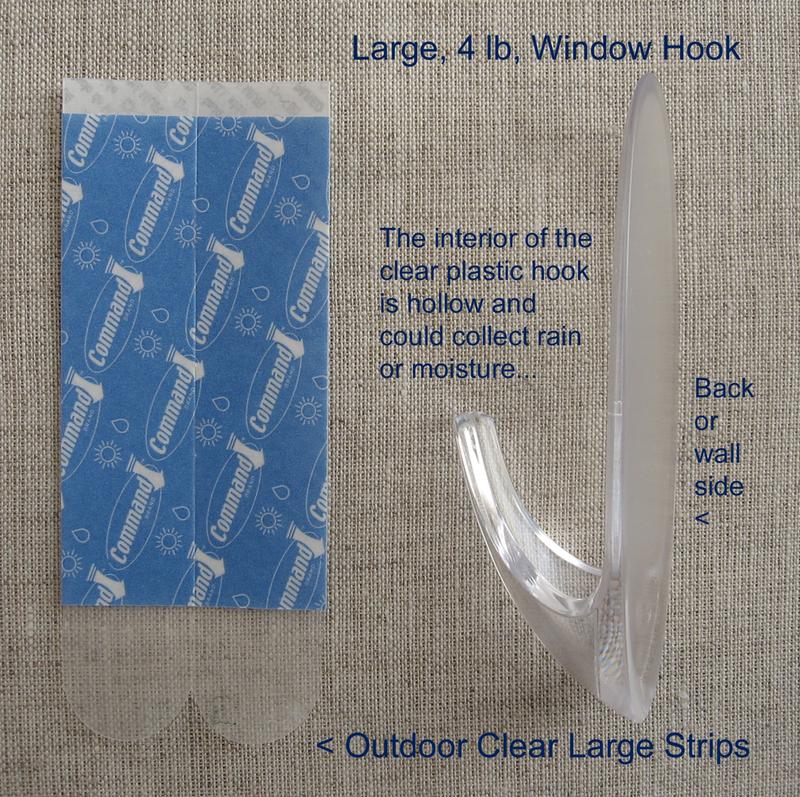 Command? Outdoor Large Clear Window Hook, 1 Hook, 2 Strips/Pack