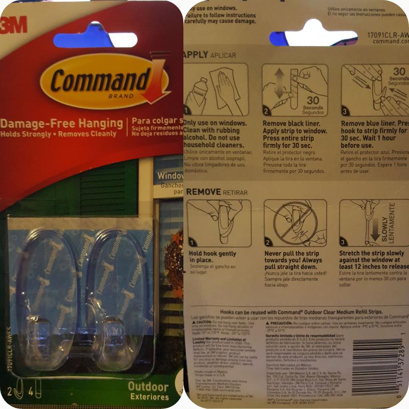 3M Command Outdoor Medium Clear Window Hooks with Clear Strips, 2 Hooks