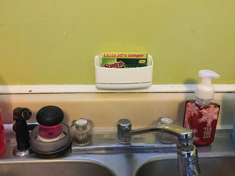 I don’t mind having it in plain view, so I chose not to hide it down in the inside of the cabinet, which is shown on the packaging.