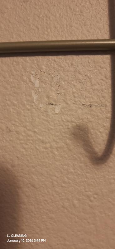 Missing paint from where the command strip pulled the paint off