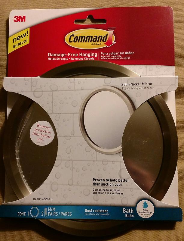 3M Command Satin Nickel Bath Mirror