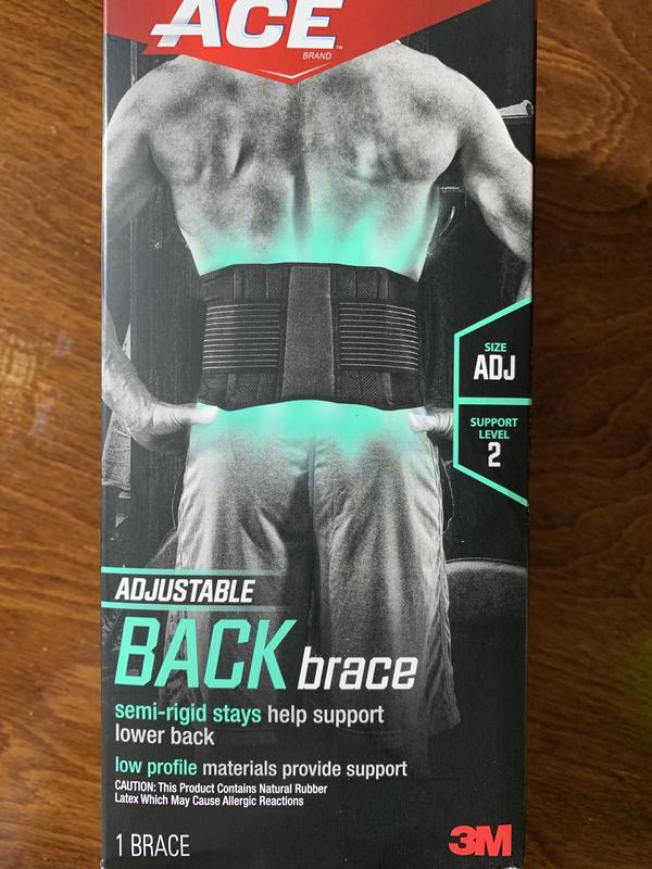 ACE Brand Adjustable Back Brace, Black, Low-Profile