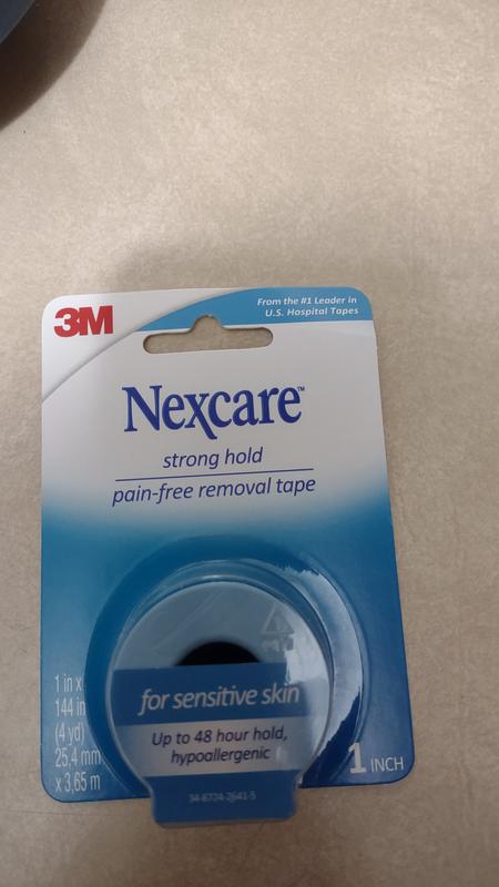 Nexcare First Aid Tape, Strong Hold Pain Free Removal Tape, 1 Inch x 4  Yards, 3 Count