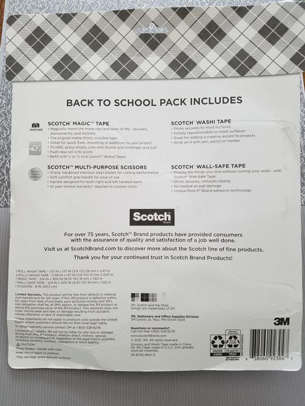 Scotch Back to School Pack, Assorted Tapes Plus Scissors/Kit