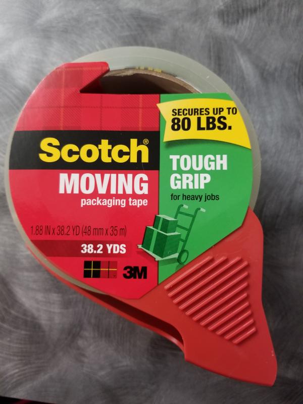 Scotch® Tough Grip Moving Packaging Tape, 1.88 in. x 54.6 yd., 1  Dispenser/Pack