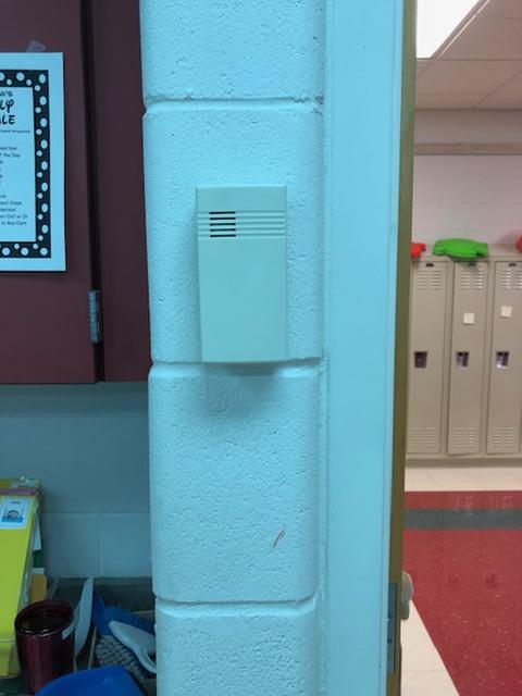 Doorbell on my school room wall