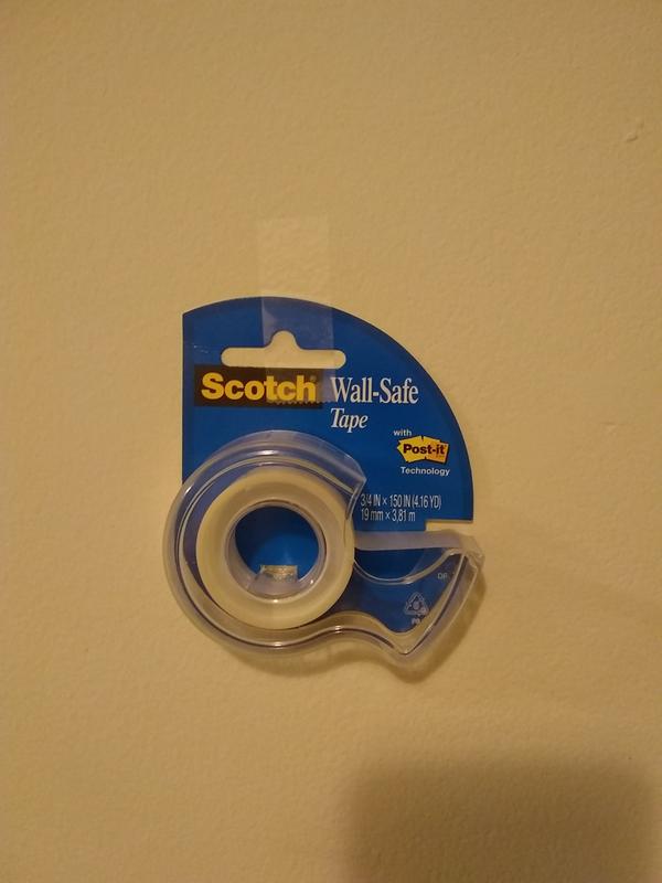  Scotch Wall-Safe Tape, 2 Rolls, Sticks Securely, Removes  Cleanly, Invisible, Designed for Displaying, Photo Safe, 3/4 in x 800 in  (813S2) : Office Products