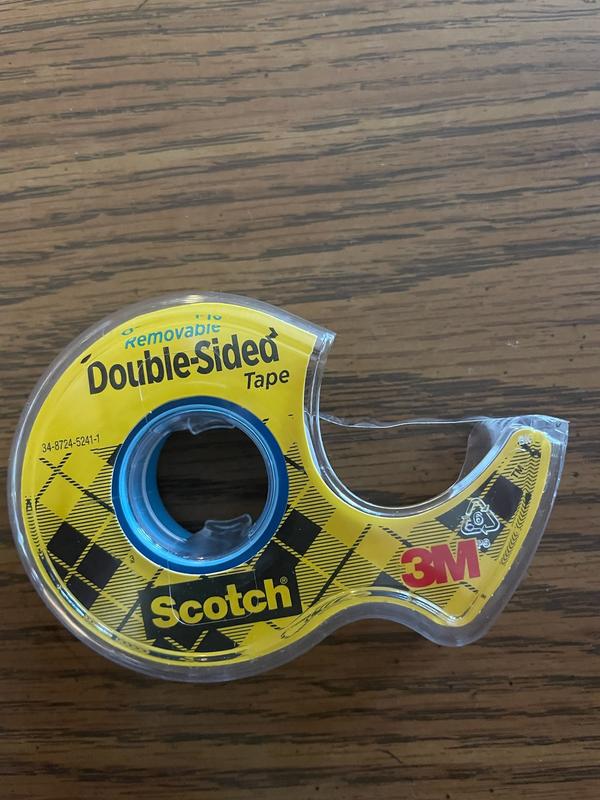 Scotch Double-Sided Removable Tape, Clear, 1/2 in. x 300 in., 1 Disp.
